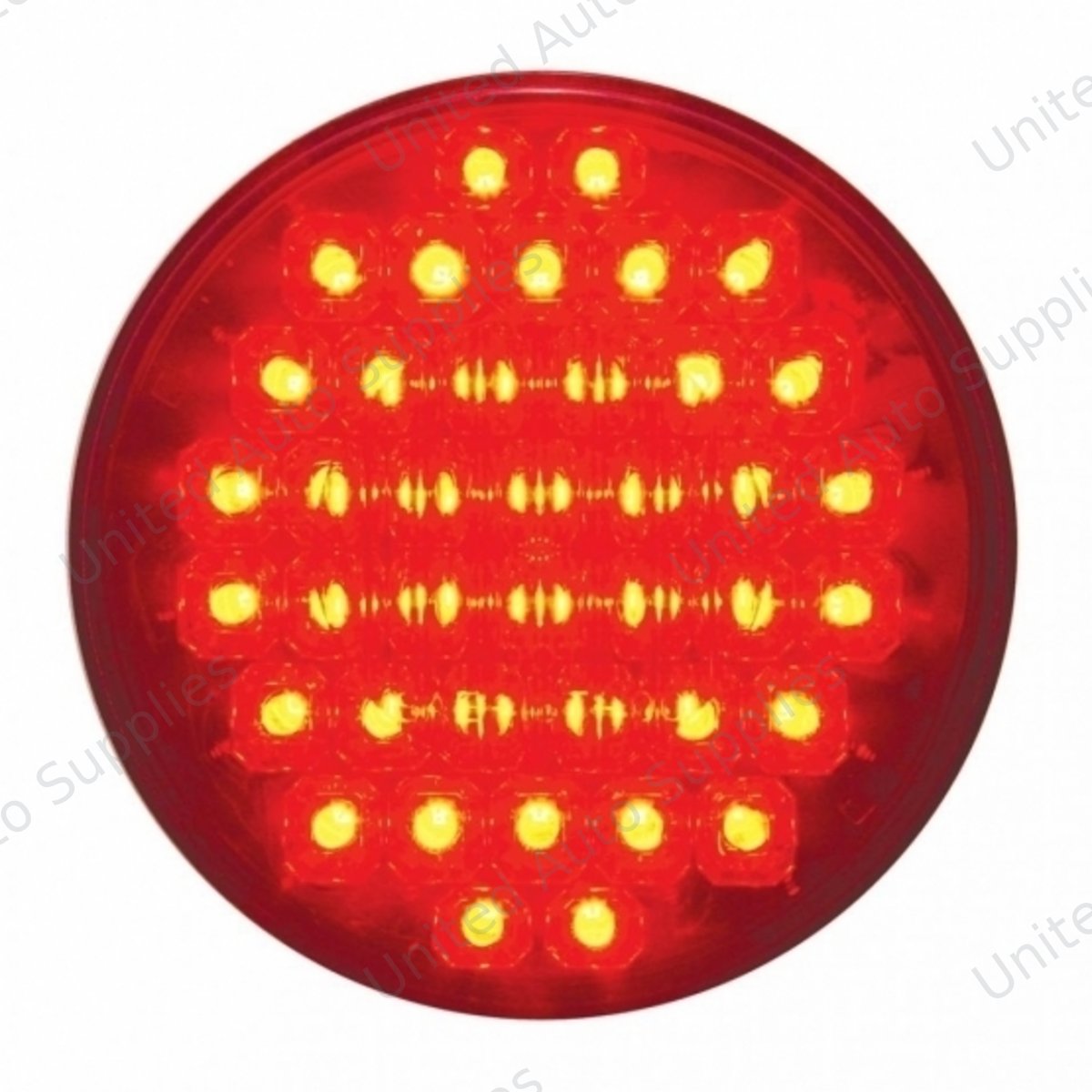 40 LED 4" Round Light (Stop, Turn & Tail) - Red LED/Red Lens