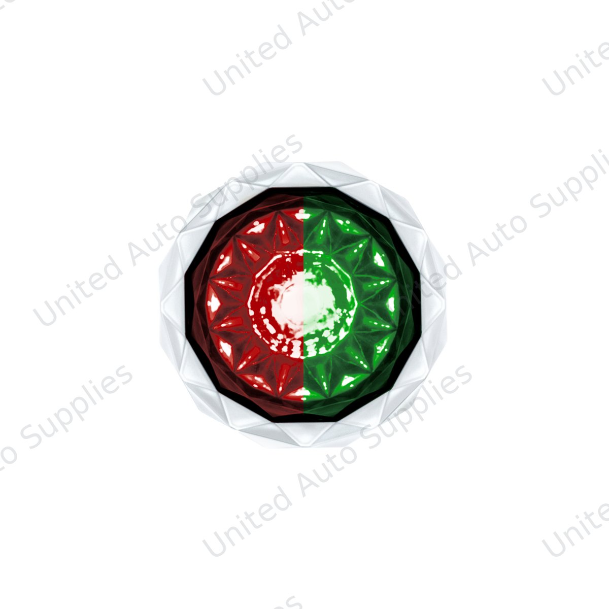 Double Fury 4 LED Dual Function 1-1/8" Crystal Watermelon Light-Red & Green LED