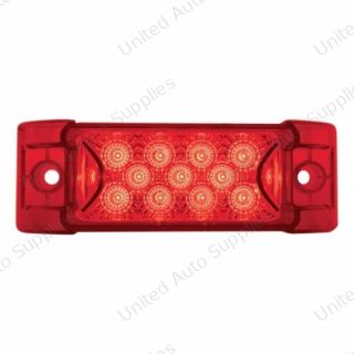 13 LED Reflector Rectangular Light (Clearance/Marker) - Red LED/Red Lens