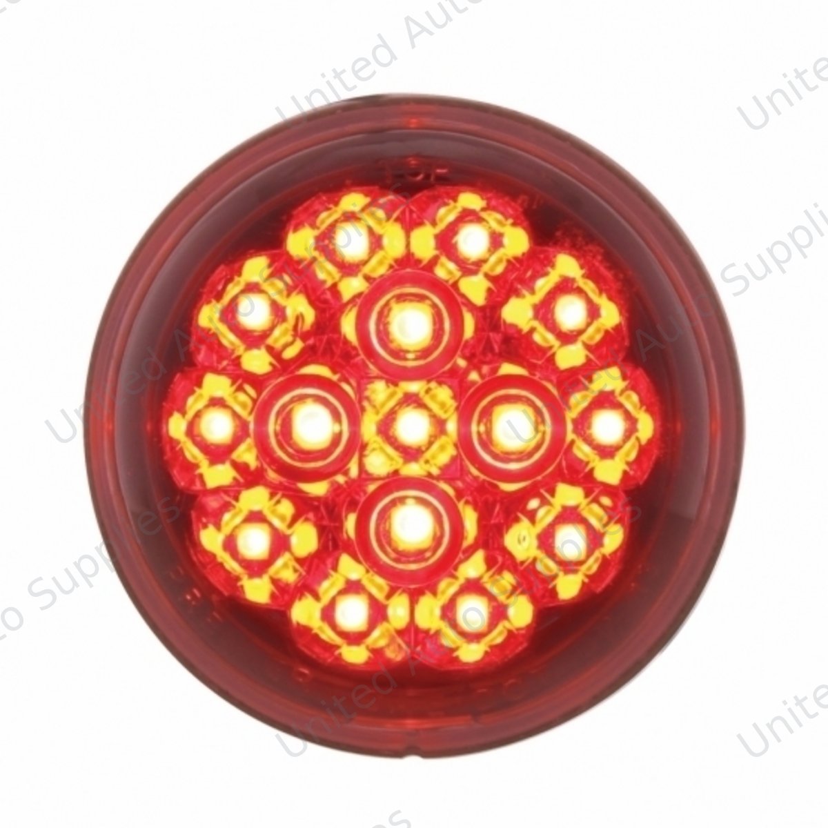 15 LED 2-3/8" Dual Function Signal Light For Harley Motorcycle - Red LED/Clear Lens