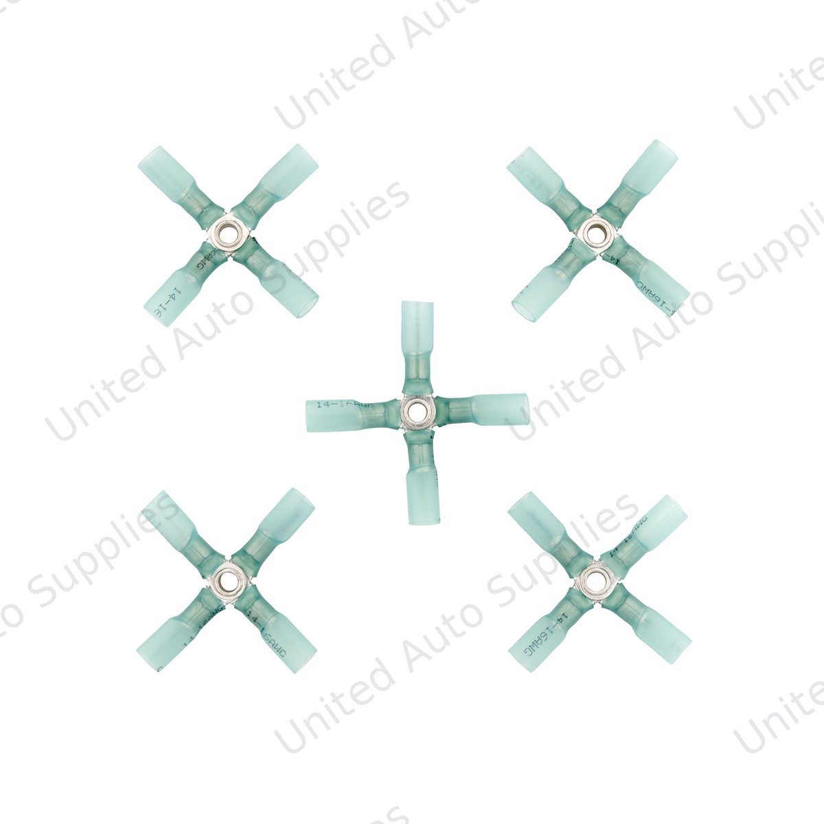 16-14 AWG 4-Way (X) CS Heat Shrink Connector - Blue (5-Pack)