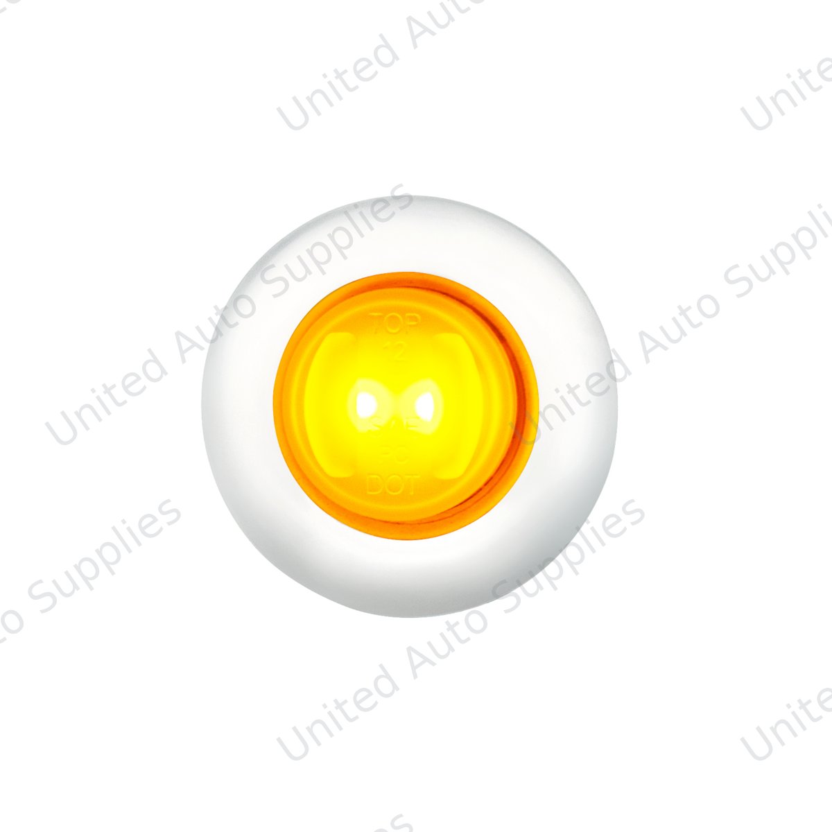 GloLight 2 LED 3/4" Mini Light (Clearance/Marker) With Stainless Steel Trim-Amber LED/Amber Lens