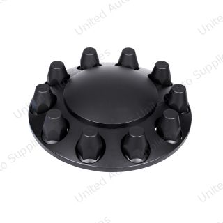Dome Front Axle Cover With 33mm Standard Thread-On Nut Covers - Matte Black (Color Box)