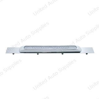 Chrome Top Mud Flap Plate With 11 LED 17" Light Bar & Bezel - Red LED/Clear Lens (Each)