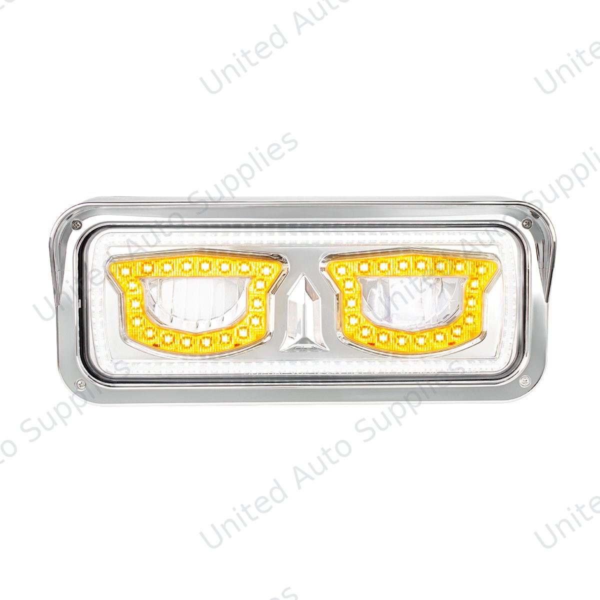 High Power Chrome LED Headlight With Turn Signal And Position Light-Driver