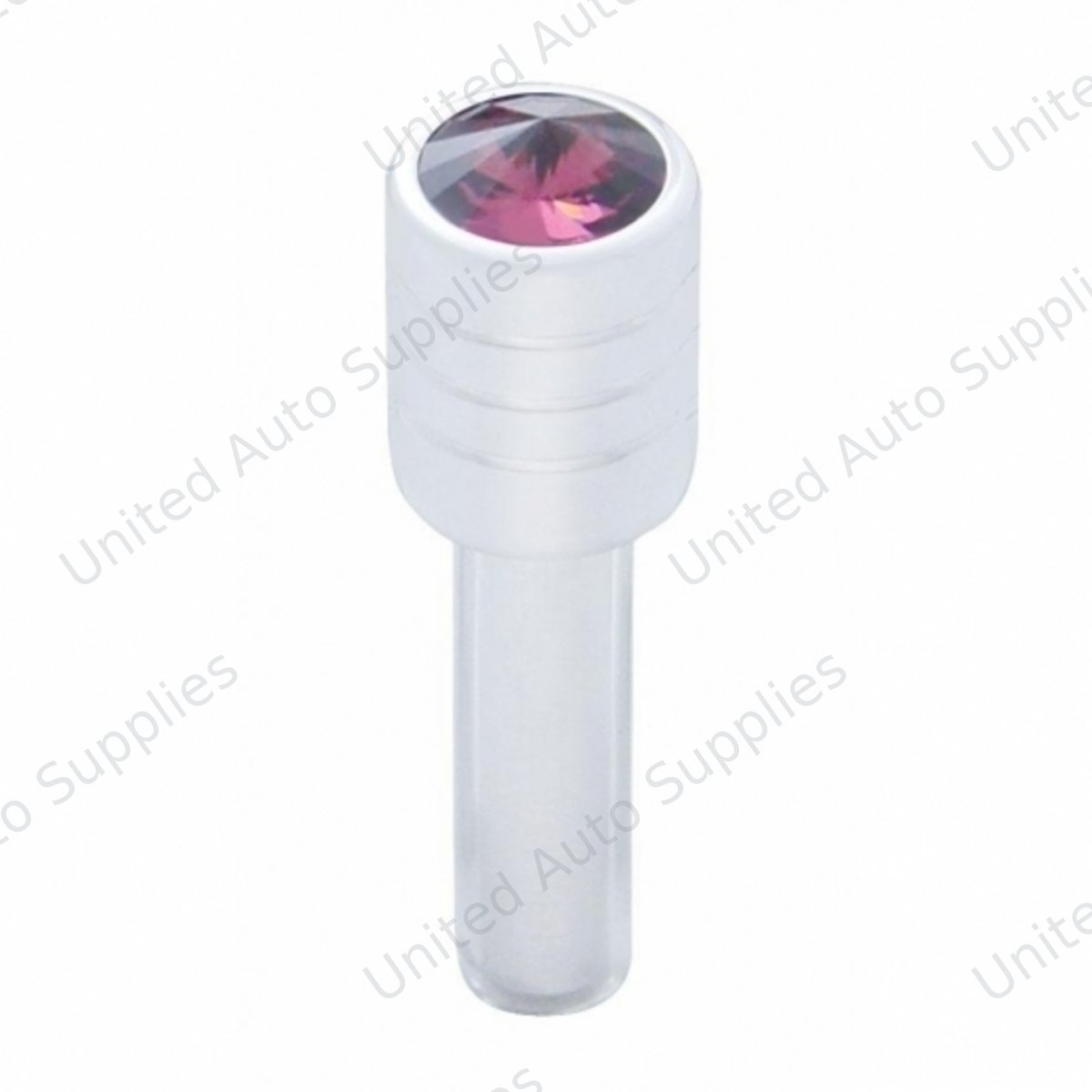 Chrome Door Lock Knob With 7/16" Purple Crystal (2pc/set)