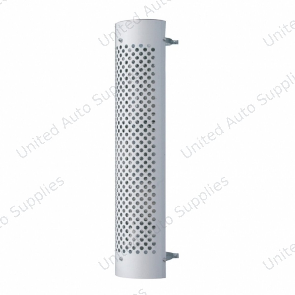 48" Tall 180 Degree Stainless Exhaust Muffler Shield For 8" Diameter Exhaust - Round Slot