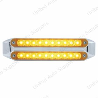 Dual 10 LED 6-1/2" Turn Signal Light Bars - Amber LED/Amber Lens