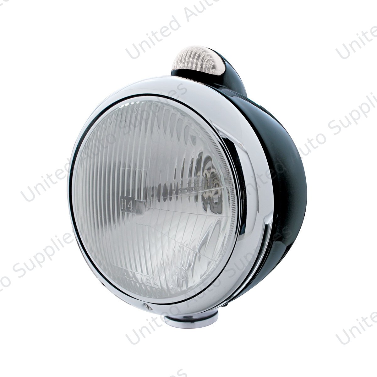 Black Guide 682-C Headlight H4 & Dual Mode LED Signal - Clear Lens