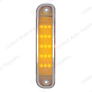 15 Amber LED Side Marker With Stainless Steel Trim For 1973-80 Chevy & GMC Truck, Clear Lens