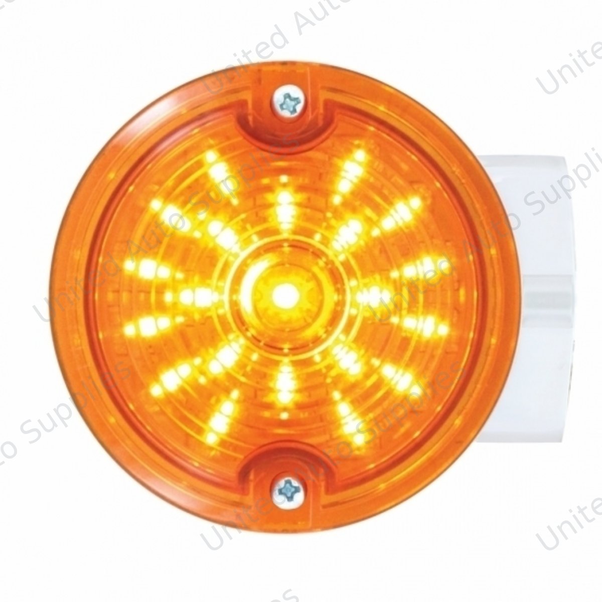 21 LED 3-1/4" Signal Light For Harley Motorcycle With Housing - Amber LED/Amber Lens