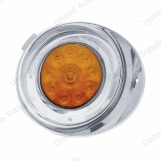 10 LED Freightliner Daytime Running Light Conversion Kit With Visor (Passenger) - Amber LED/Amber Lens