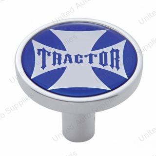 "Tractor" Long Air Valve Knob - Blue Maltese Cross Sticker