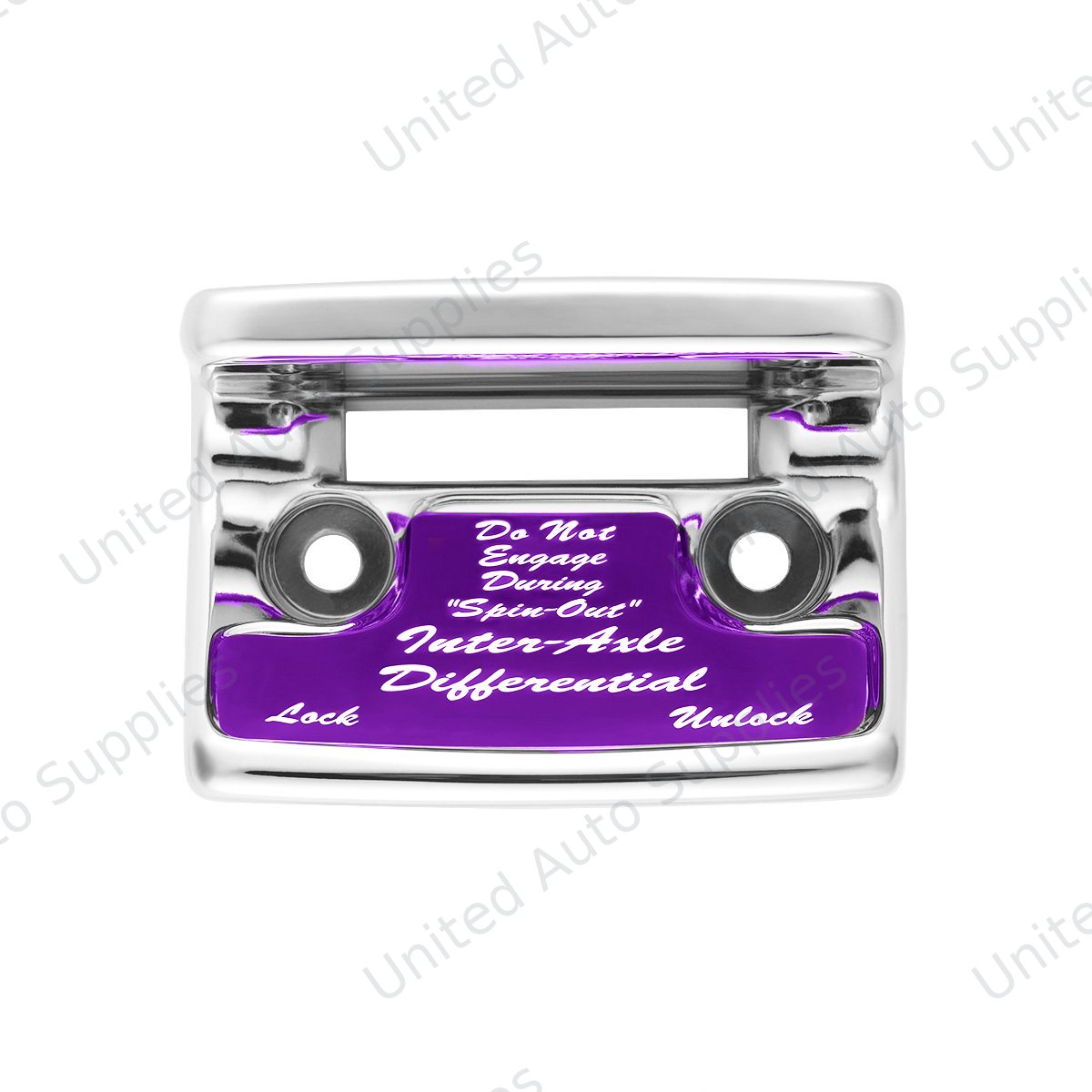 Chrome Plastic Axle/Differential Switch Guard With Glossy Sticker For 1990-2010 Freightliner Classic-Purple