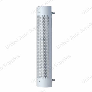 48" Tall 180 Degree Stainless Exhaust Muffler Shield For 6" Diameter Exhaust - Vertical Slot