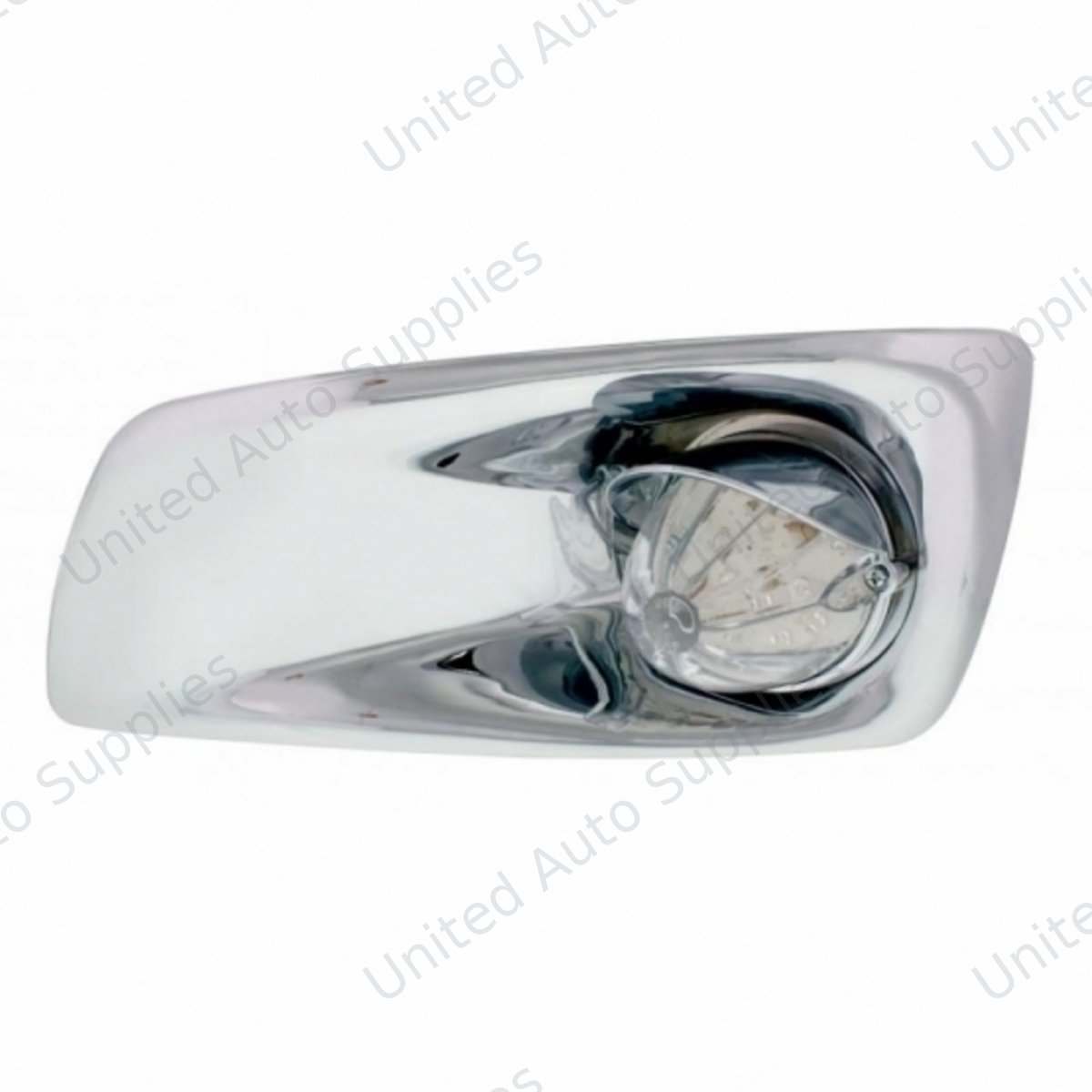 Fog Light Cover With 19 LED Watermelon Light & Visor For 2007-17 KW T660 (Driver) - Amber LED/ Clear Lens