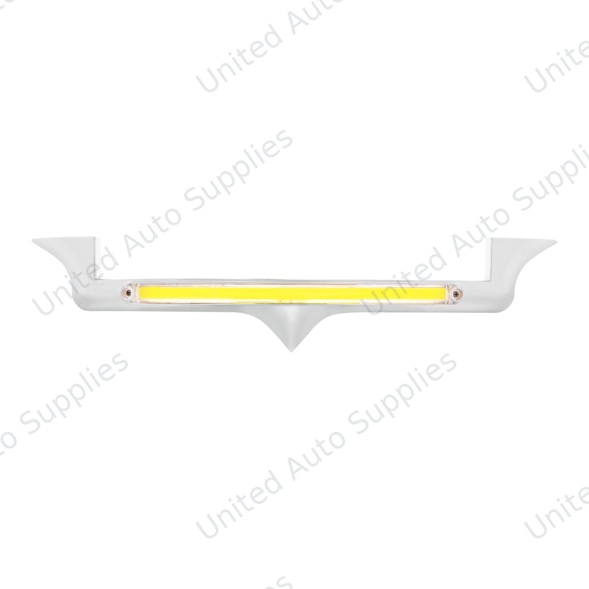Chrome Hood Emblem Trim With 24 LED GloLight Bar For Kenworth - Amber LED/Clear Lens