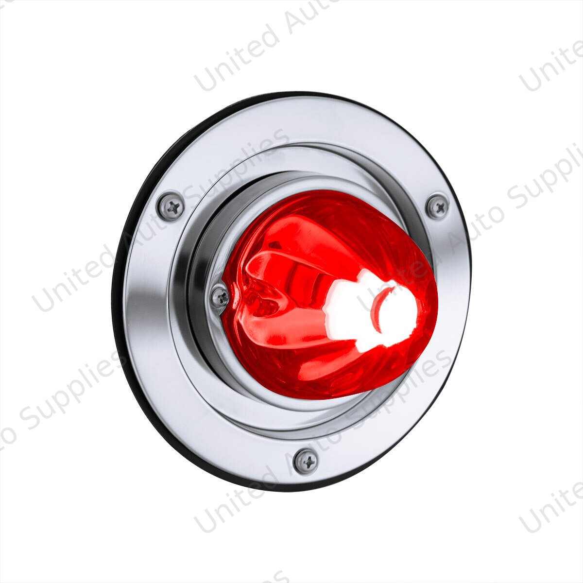 Dual Function Glass Watermelon Light Sleeper Bunk Kit With 304 Stainless Steel Bezel & LED Bulb-Red Lens/Red LED