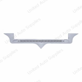 Chrome Hood Emblem Trim With 14 LED Light Bar For Kenworth - Amber LED/Clear Lens