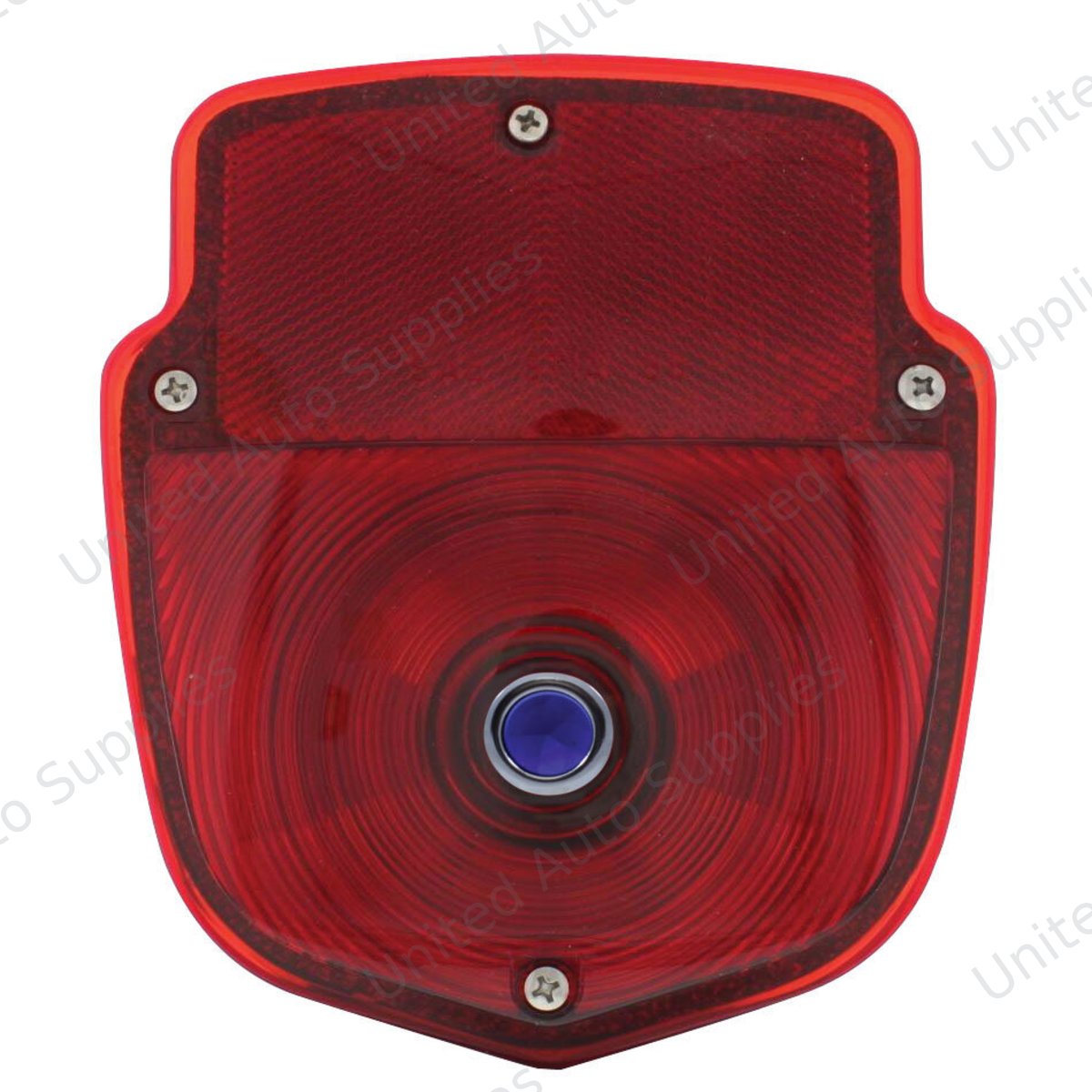 Tail Light Assembly With Stainless Steel Housing & Blue Dot Lens For 1953-56 Ford Truck - L/H