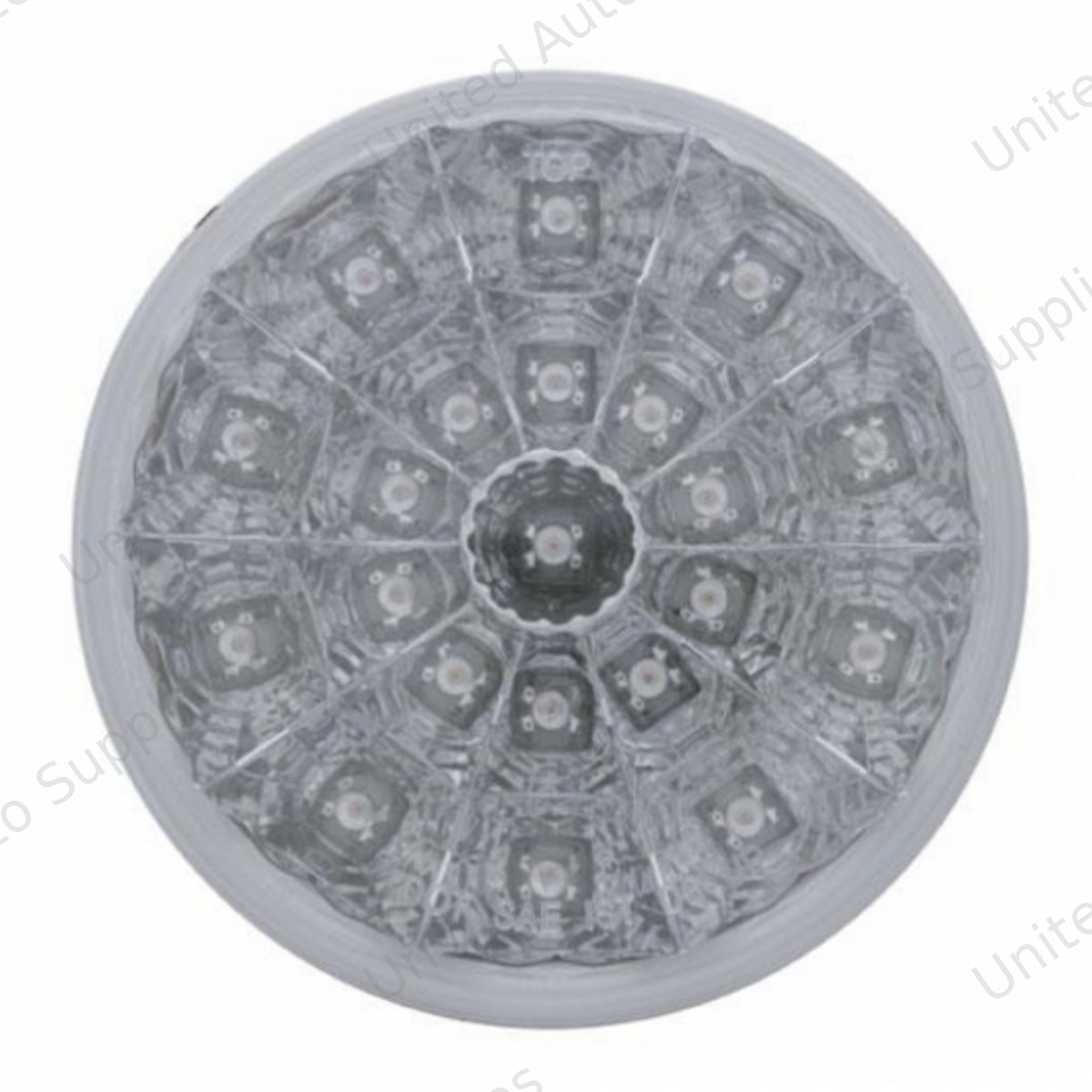 21 LED 4" Round Reflector Light (Stop, Turn & Tail) - Red LED/Clear Lens