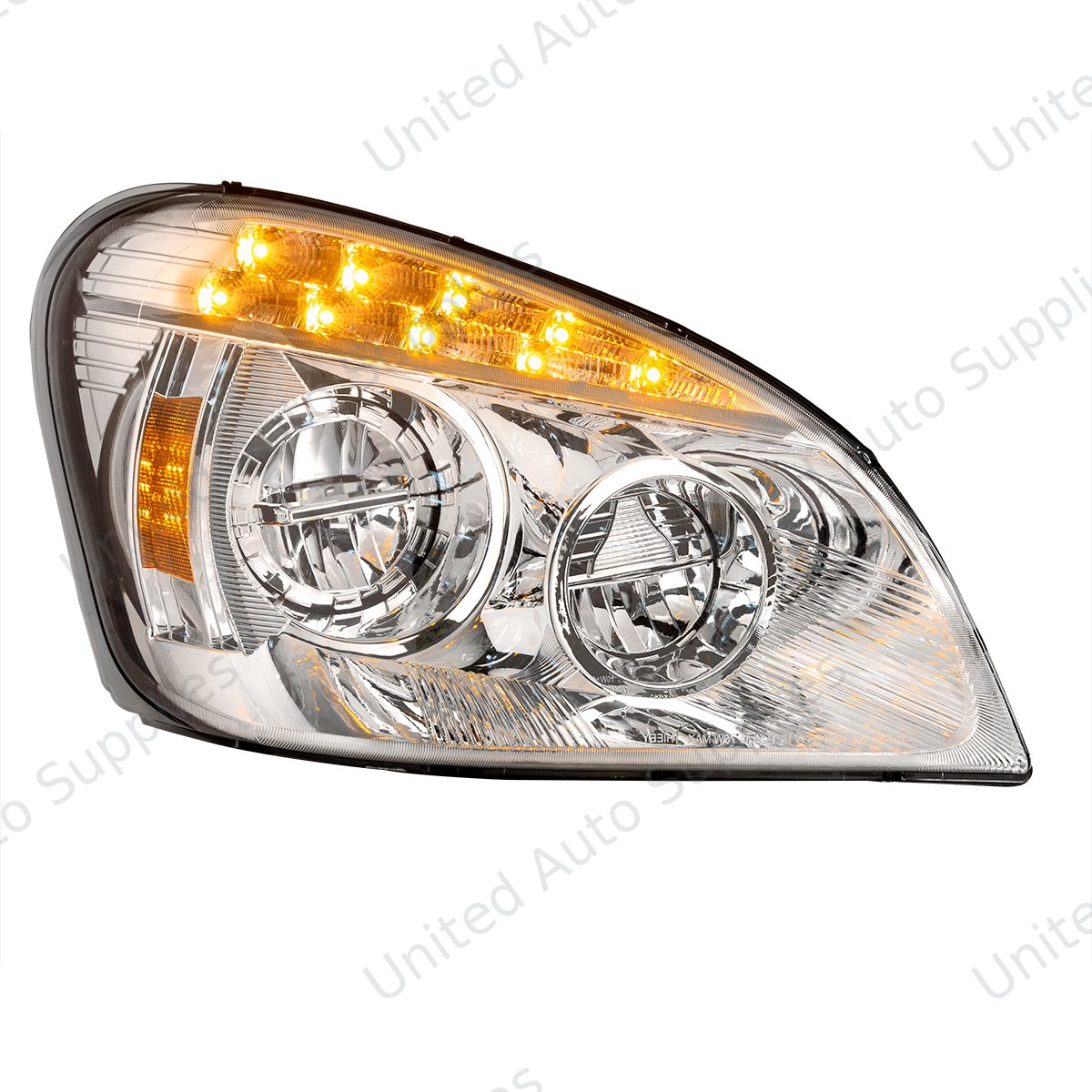 Chrome LED Headlight For 2008-2017 Freightliner Cascadia - Passenger