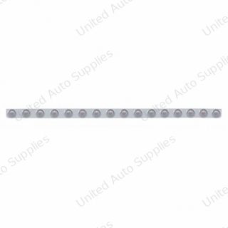 79-1/2" SS Bumper Light Bracket With 16X 9 LED 2" Beehive Lights & Visors -Red LED/Clear Lens
