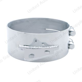8" Stainless Butt Joint Exhaust Clamp - Angled Bracket