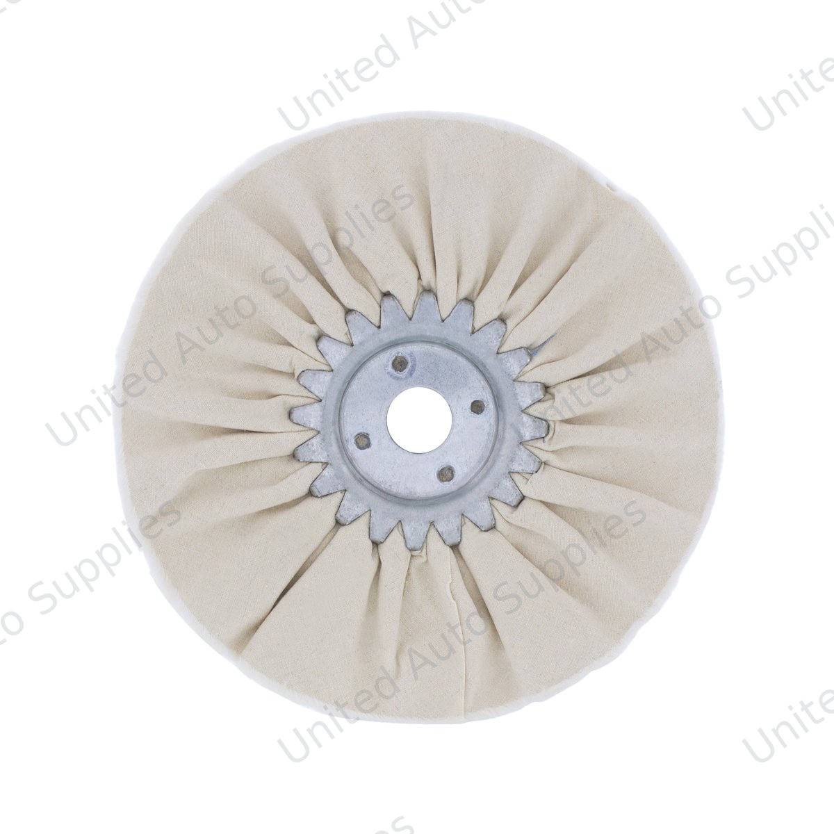 6" White Treated Airway Buff - 5/8" & 1/2" Arbor