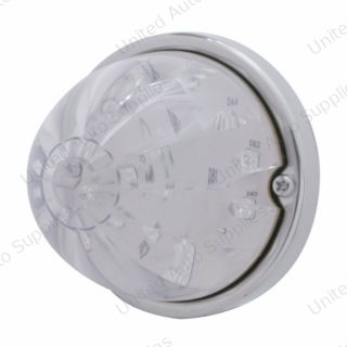 17 LED Dual Function Watermelon Flush Mount Kit With Low Profile Bezel - Red LED/Clear Lens