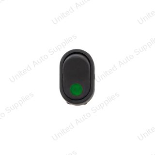 Green Illum Oval Rocker 16 Amp 12V On/Off 1/2" Dia. 1 Pc.