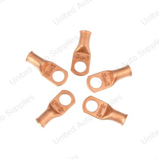 4 AWG 3/8" Stud Seamless Tubular Copper Lug (5-Pack)