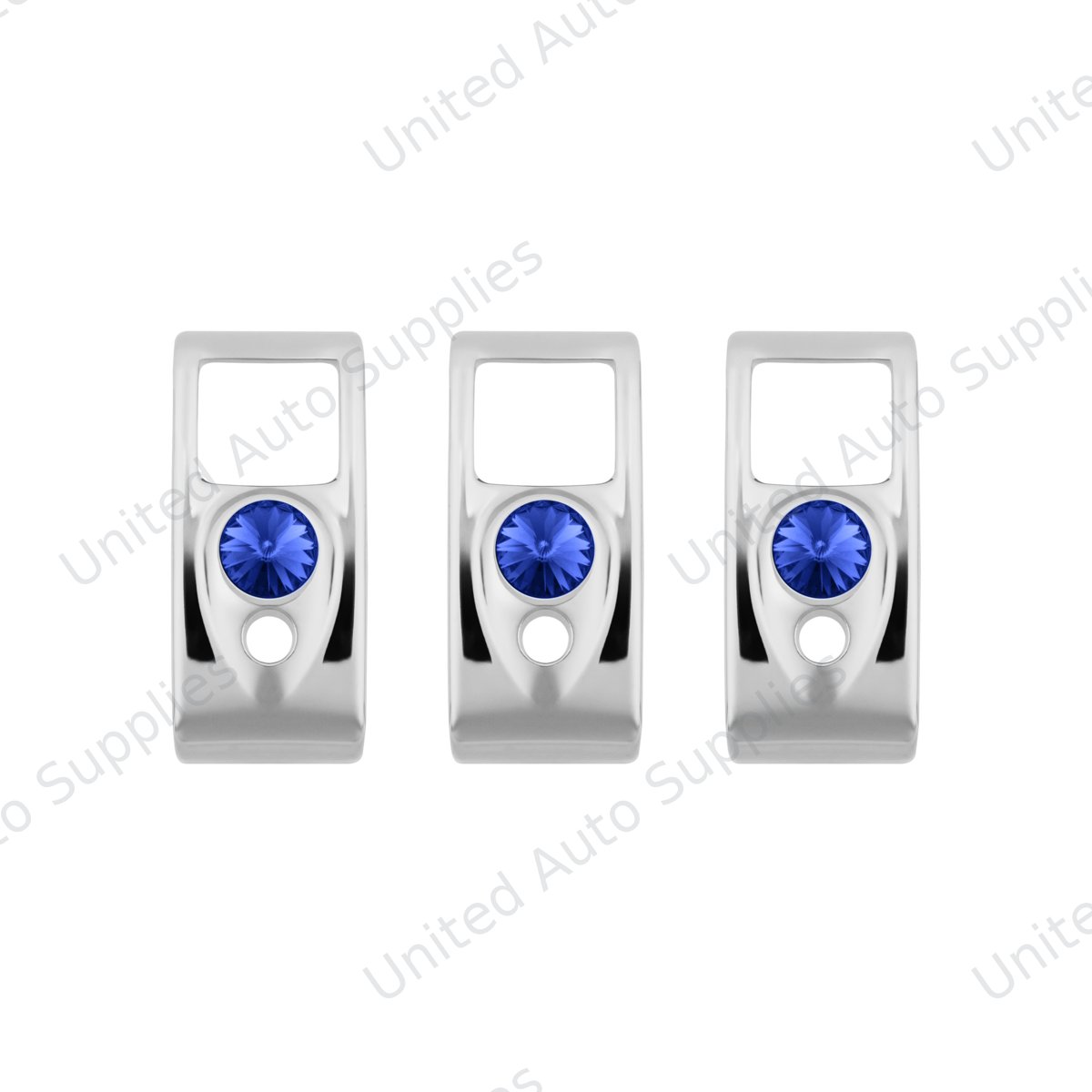 Rocker Switch Cover With Blue Crystal For 2006+ Kenworth (Card Of 3)