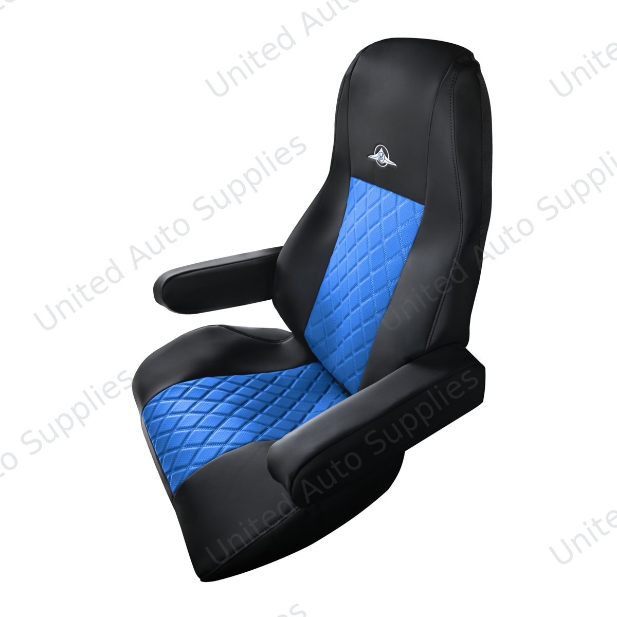 Riggear Napa Faux Leather Seat Cover Set For 2008-2026 Freightliner Cascadia-Blue
