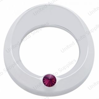 Signature Series Gauge Cover With Visor & Crystal For 3-3/4" DIA Speed/Tachometer Gauge - Purple Crystal