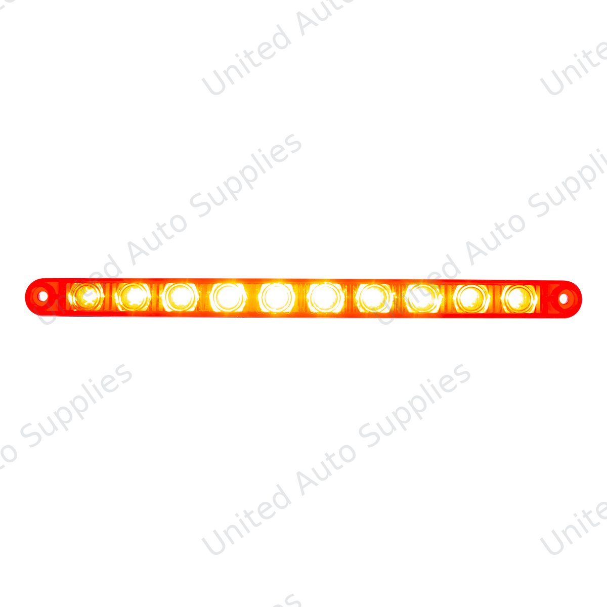 10 LED 9" Split Turn Function Light Bar - Red LED/Red Lens (Bulk)