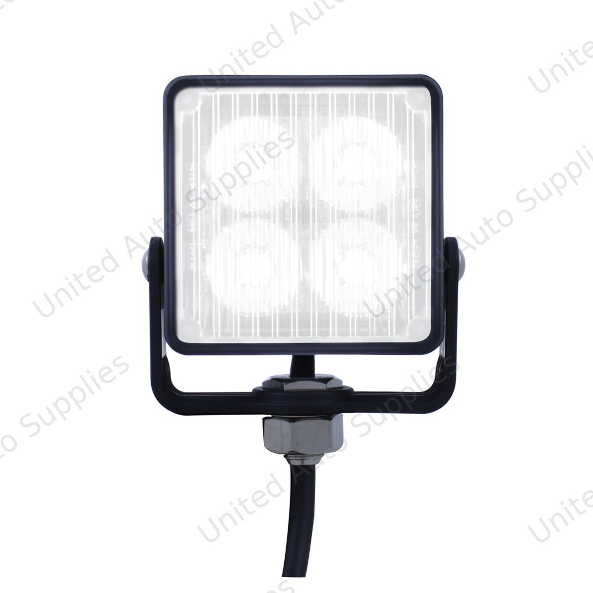 4 High Power LED Square Warning Lighthead - White LED (Bulk)