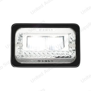 ULTRALIT - Heated 4" X 6" LED Headlight With Glass Lens & Aluminum Housing - High Beam - Chrome