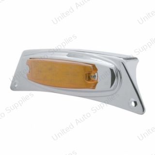 Chrome Fender Light Bracket With 12 LED Light - Amber LED/Amber Lens
