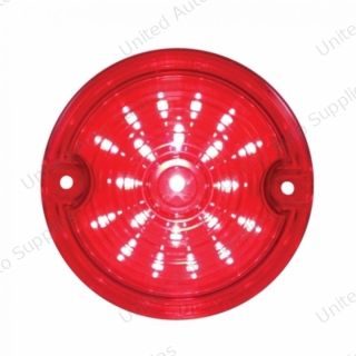 21 LED 3-1/4" Dual Function Signal Light For Harley Motorcycle With 1157 Plug - Red LED/Red Lens