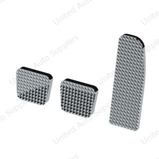 Chrome Billet Aluminum Diamond Pedal Set For 2008-2017 Freightliner Cascadia/Coronado/M3