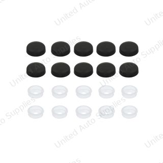 Black Plastic Snap-On Caps For #6 And #8 Screw (10-Pack)