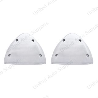 Polished Aluminum Headlight Turn Signal Cover Kit For Peterbilt (Pair)