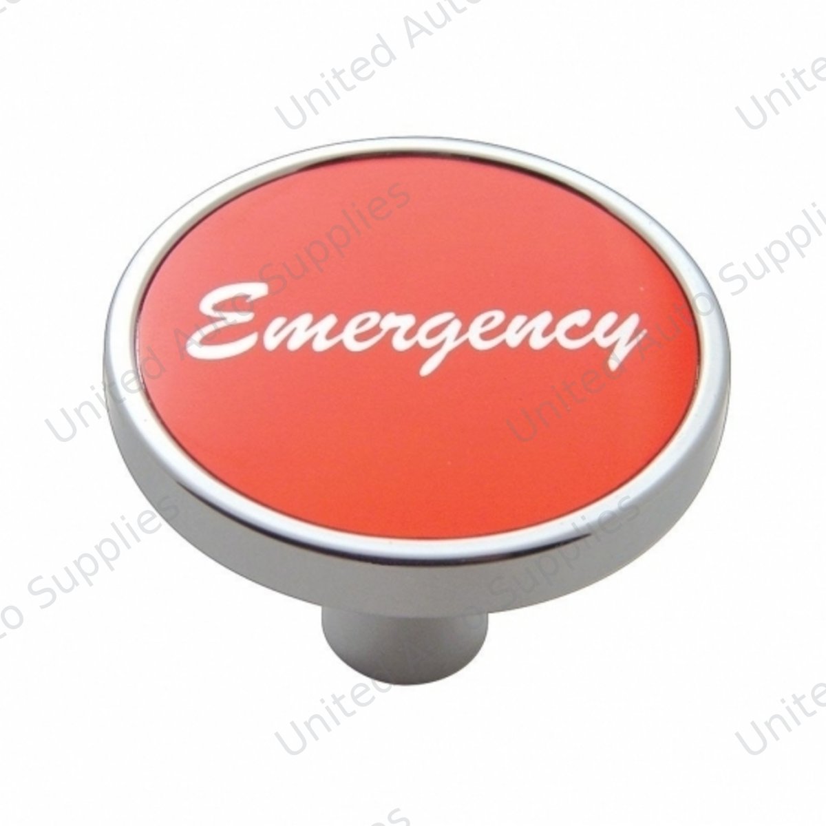 "Emergency" Short Air Valve Knob - Red Aluminum Sticker