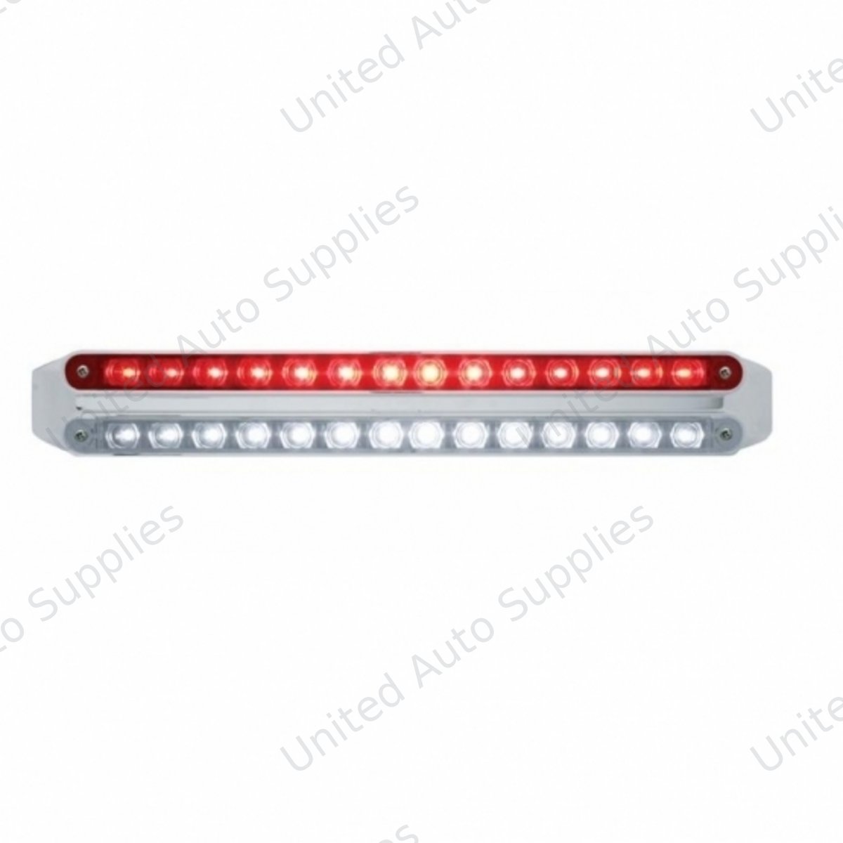 Dual 14 LED 12" Light Bars - Red & White LED/Red & Clear Lens