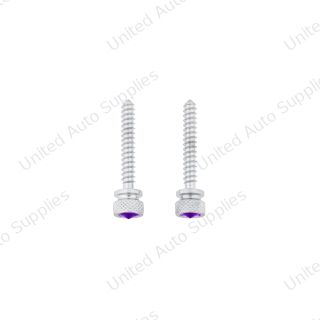 Chrome Long Dash Screw With Purple Crystal For Freightliner (2-Pack)