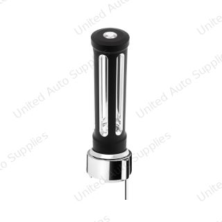 Thread-On Matte Black Sonoma Gearshift Knob With LED 9/10 Speed Adapter-Clear Crystal/White LED