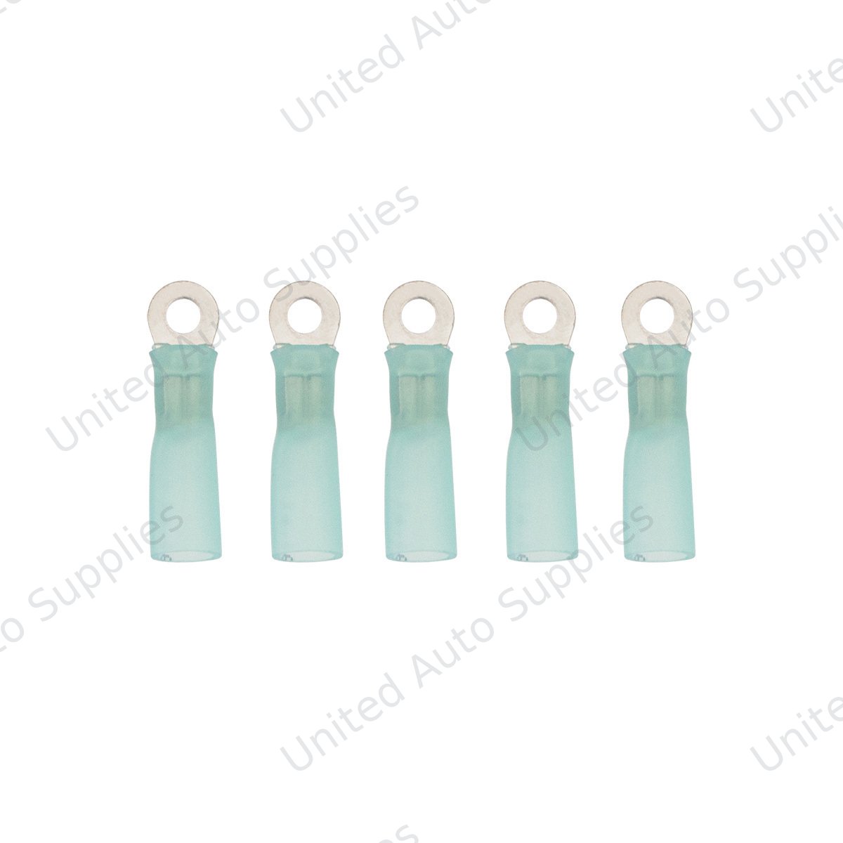 16-14 AWG #6 Stud Heat Shrink Ring Terminal - Blue (5-Pack)