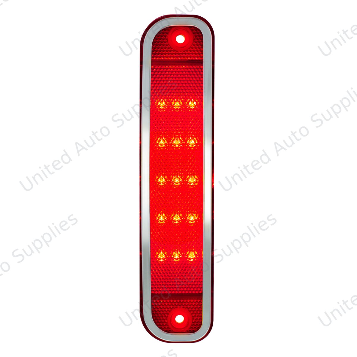 15 Red LED Side Marker With Stainless Steel Trim For 1973-80 Chevy & GMC Truck, Red Lens