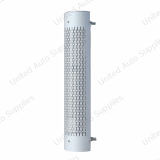 48" Tall 180 Degree Stainless Exhaust Muffler Shield For 8" Diameter Exhaust - Vertical Slot